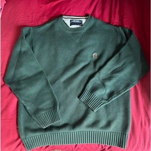 Men’s Sz L Tommy Hilfiger 100% cotton green crew neck sweater